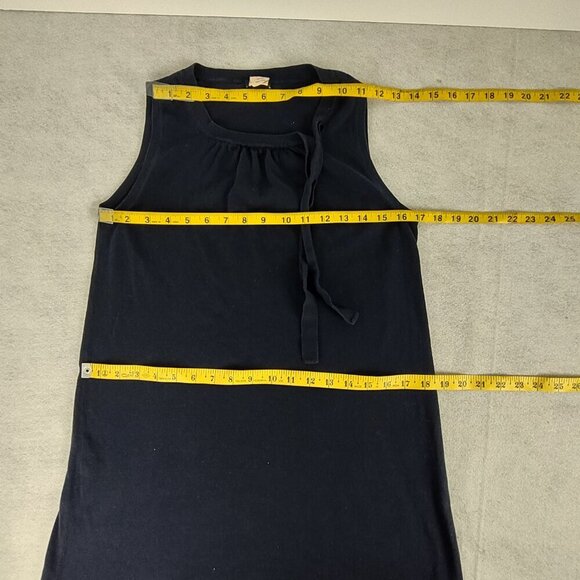 J. Crew Blue Lightweight 100% Cotton Tie At Collar Sleeveless Shift Dress Size S - Picture 8 of 11